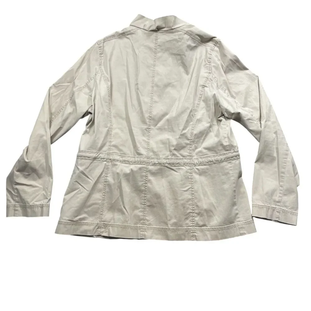 Eileen Fisher Medium Beige Jacket Medium‎ Weight Cotton Blend (READ) no size tag